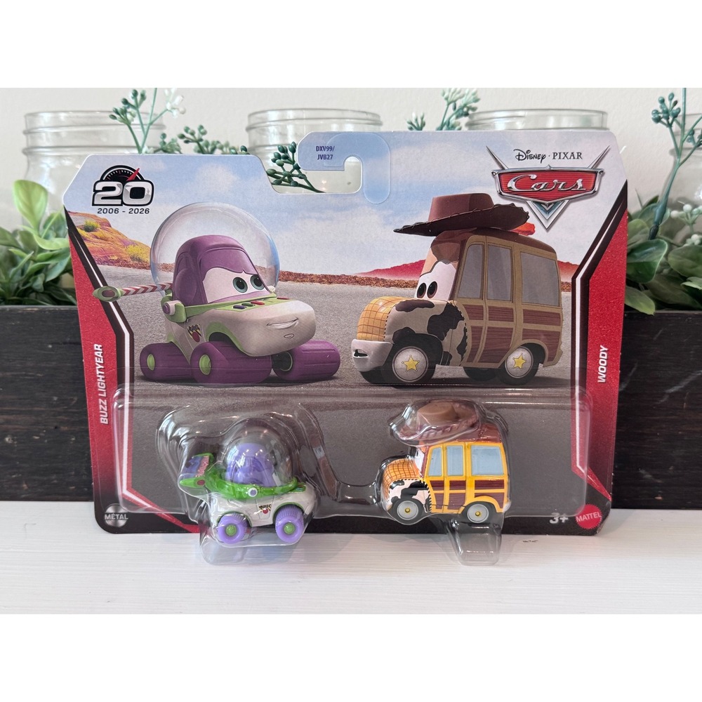 Disney Pixar Cars 20th Anniversary Buzz Lightyear Woody Toy Story 2 Pack